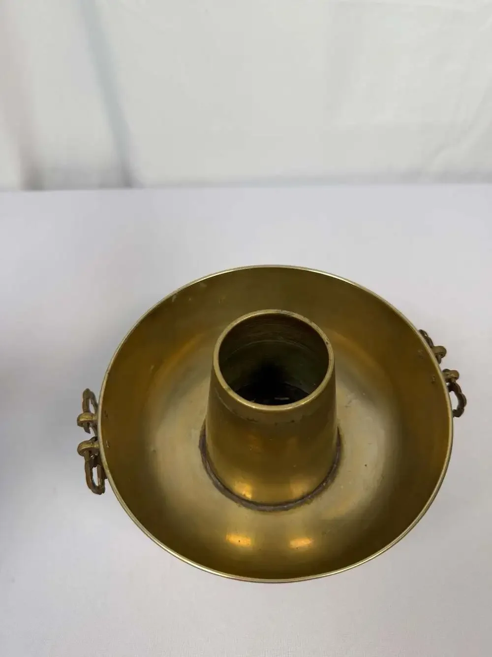 Vintage Asian Solid Brass Hot Pot Brazier Sin Sul Ro Chafing Dish
